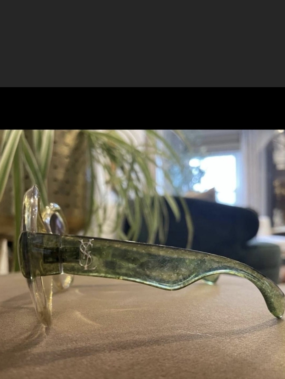 Very Rare Vintage 70's 80's Yves Saint Laurent Olive Green Oversized  Sunglasses - Picture 6 of 6